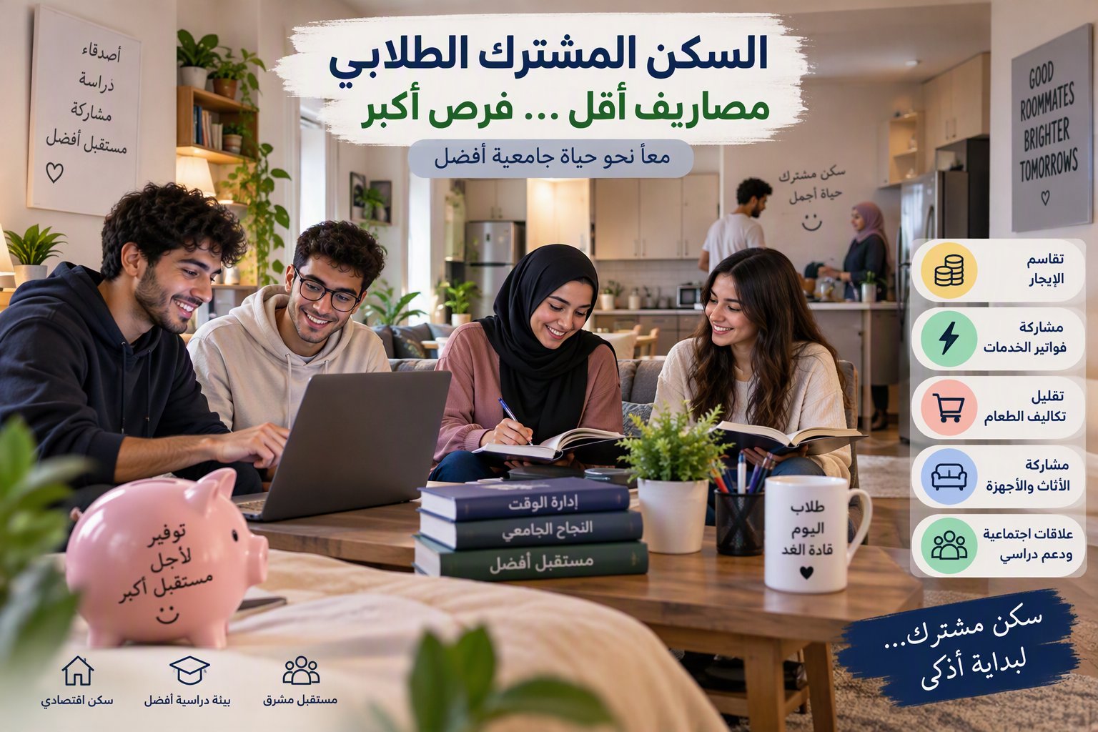 السكن المشترك للطلاب والطالبات الجامعيين: الحل الذكي لتخفيض التكاليف وتحسين جودة الحياة